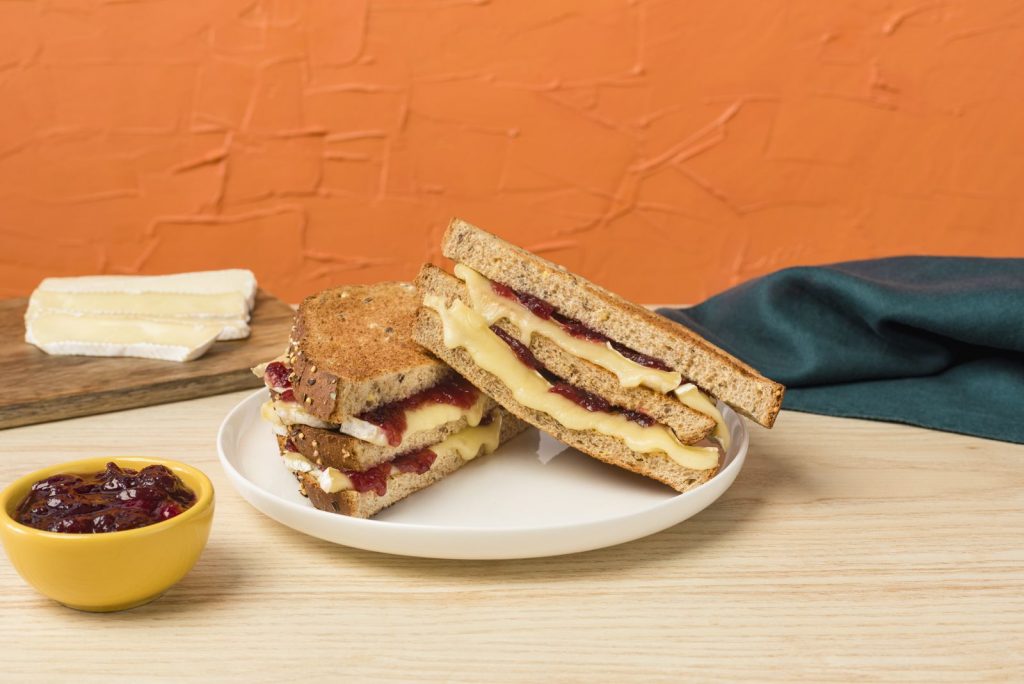 Cranberry Brie Grilled Cheese Sandwich on on Country Harvest™ 14 Grains loaf