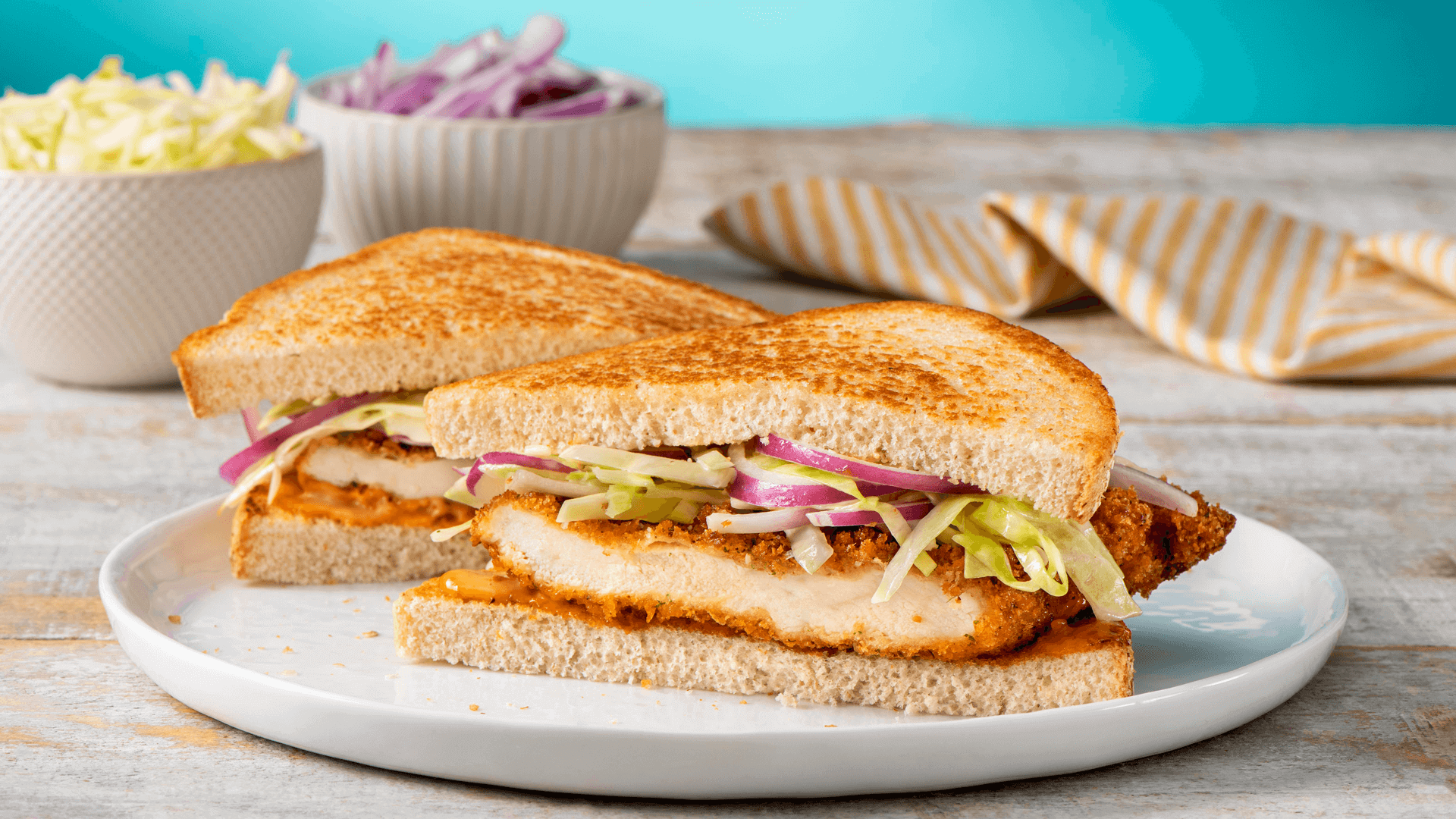 Chicken Cutlet Sandwiches with Savoy Cabbage Slaw