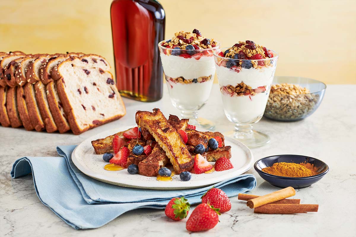 Greek Yogurt Parfait with French Toast Sticks