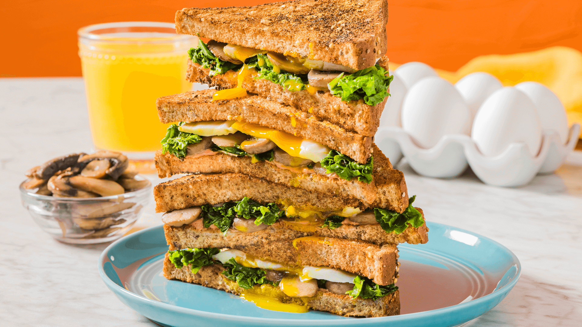 Country Harvest™ Kale and Mushroom Breakfast Sandwich