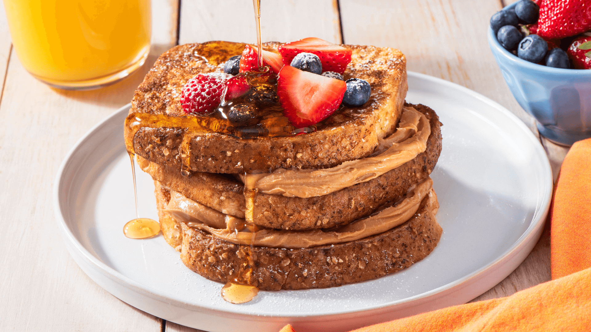 Peanut Butter Stuffed French Toast