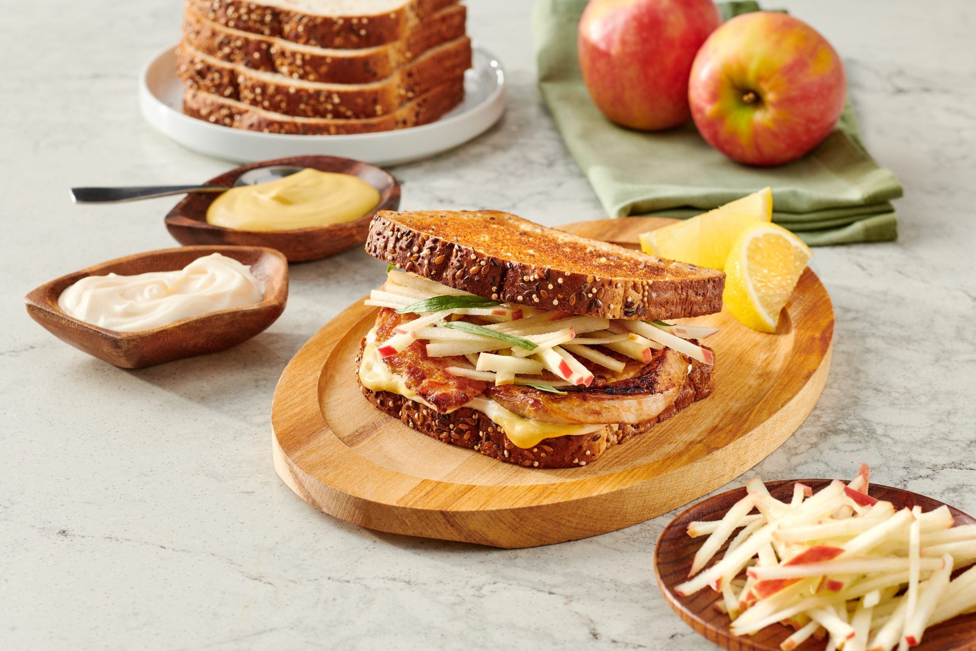 Seared Pork Tenderloin Sandwich with Apple Tarragon Slaw