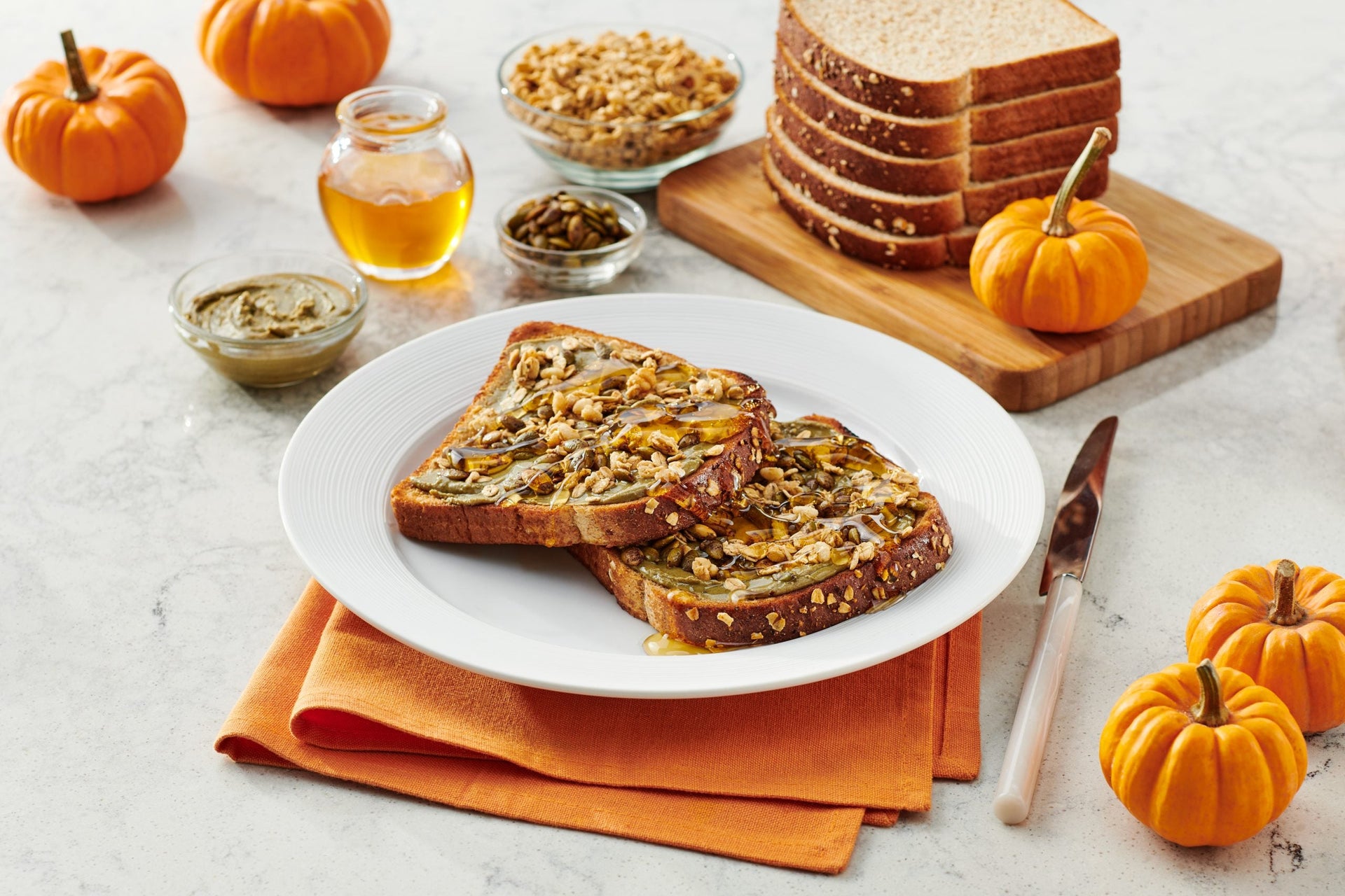 Toasted Pumpkin Spice Seed Butter Toast