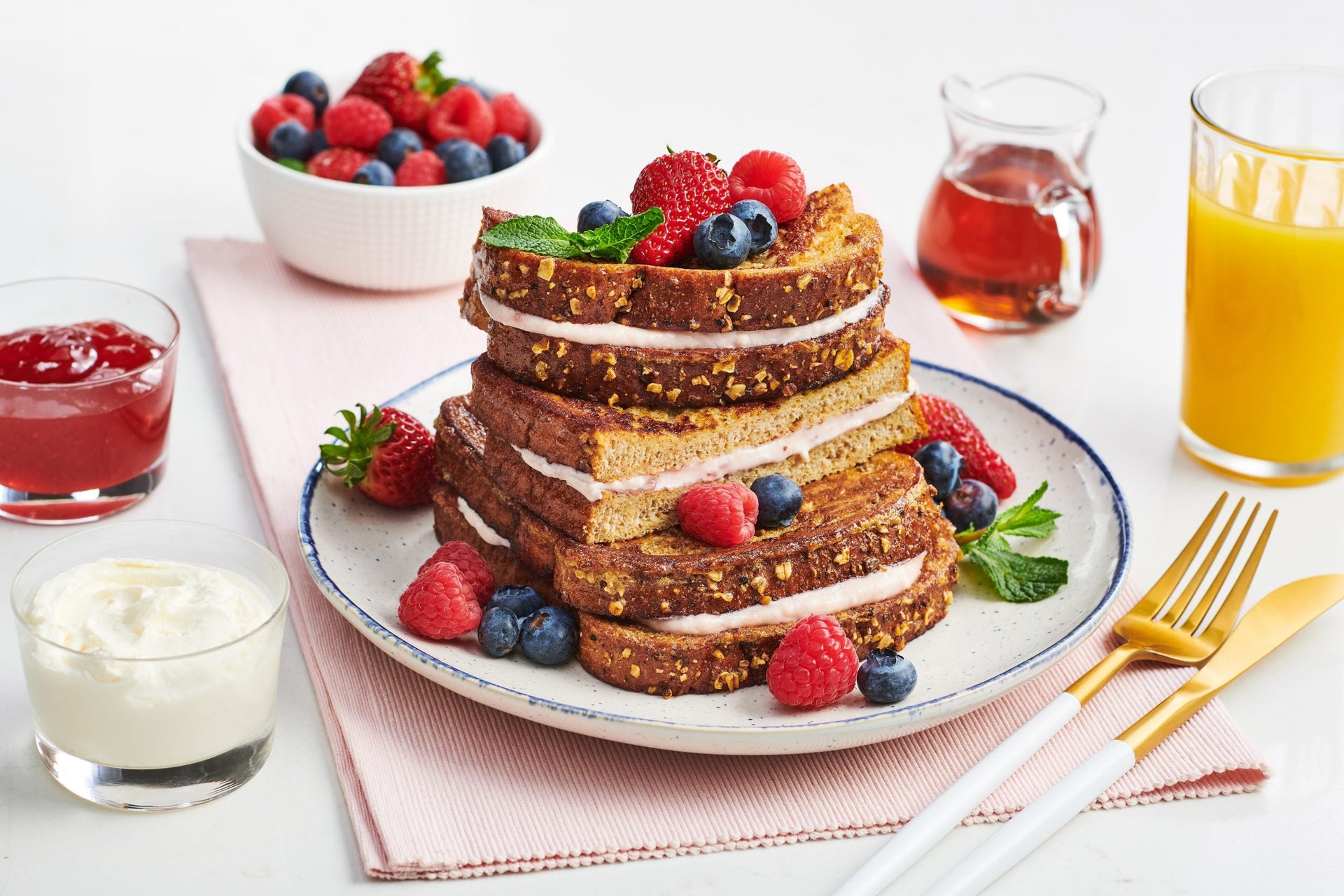 Cream Cheese & Jam Stuffed French Toast