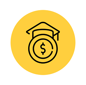 Money graduation icon
