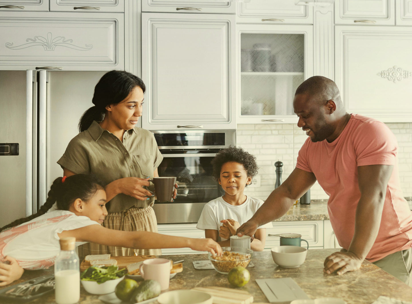 Family sharing food