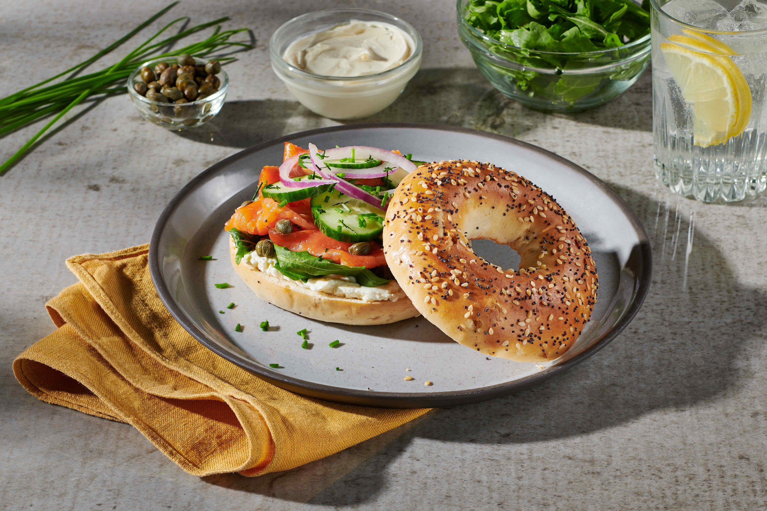 Everything Smoked Salmon Bagel